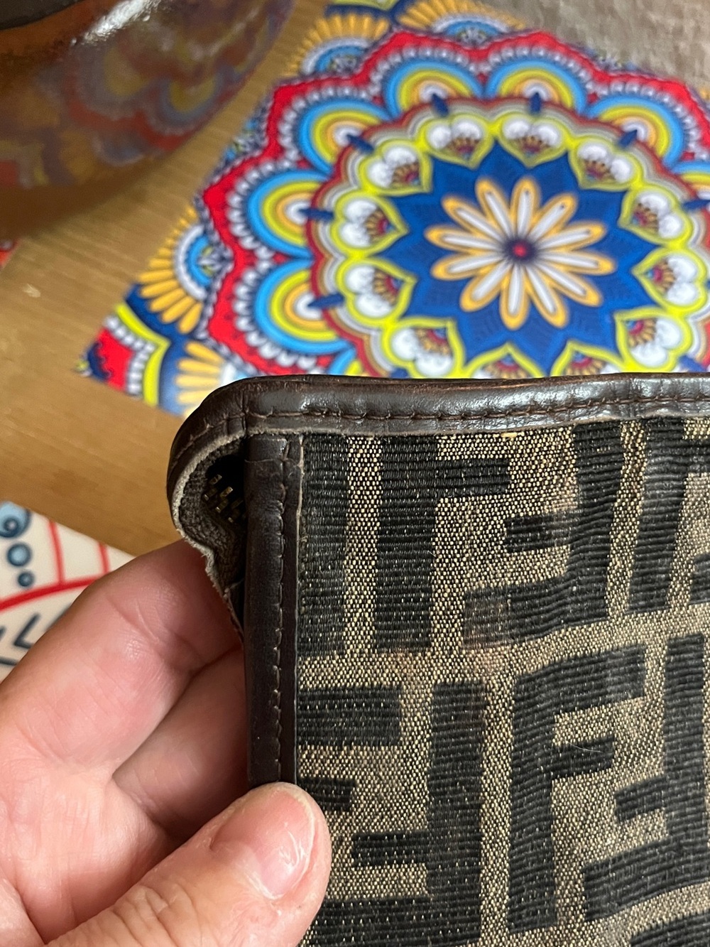 Fendi Brown & Dark Brown FF Logo Small Clutch Vintage 1970-1980 - Picture 8 of 15